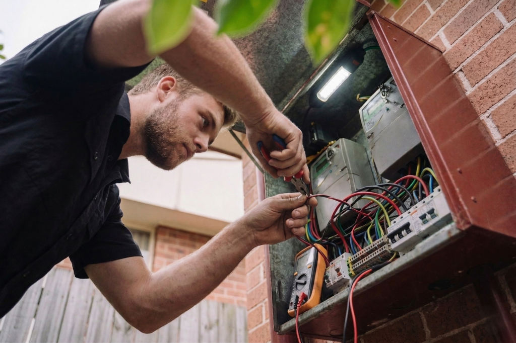 Belmore electrician performing electrical work