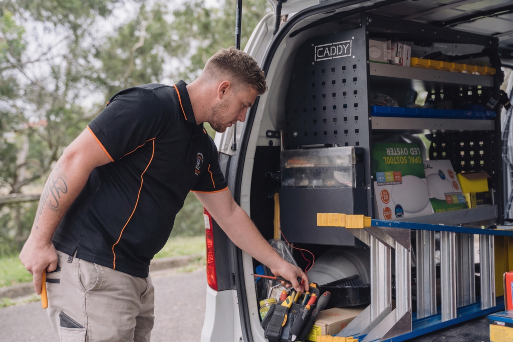 Licensed Belmore electrician working on a residential job